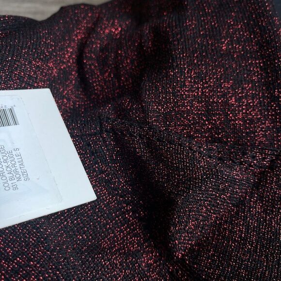 Ellen Tracy Ribbed Metallic Sweater-RED-Small - Picture 2 of 2